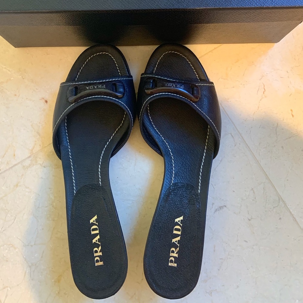Authentic NWT Prada Slipper Mule Sandals Black